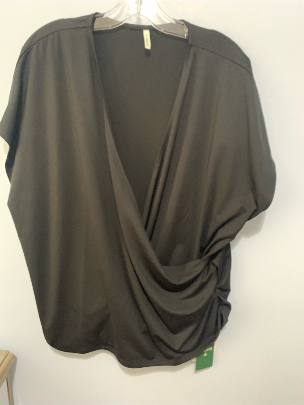 HALARA NWT Black Sleeveless Draped Wrap Top Dress size 2x - Picture 2 of 5